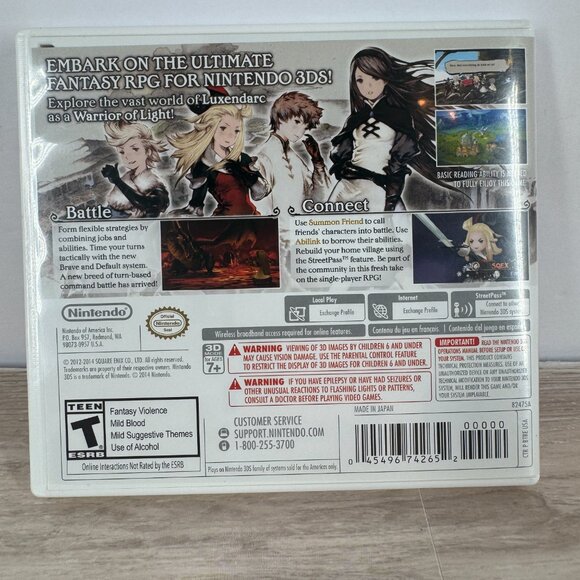 Bravely Default Nintendo 3DS Game by Square Enix Complete CIB - Picture 2 of 4
